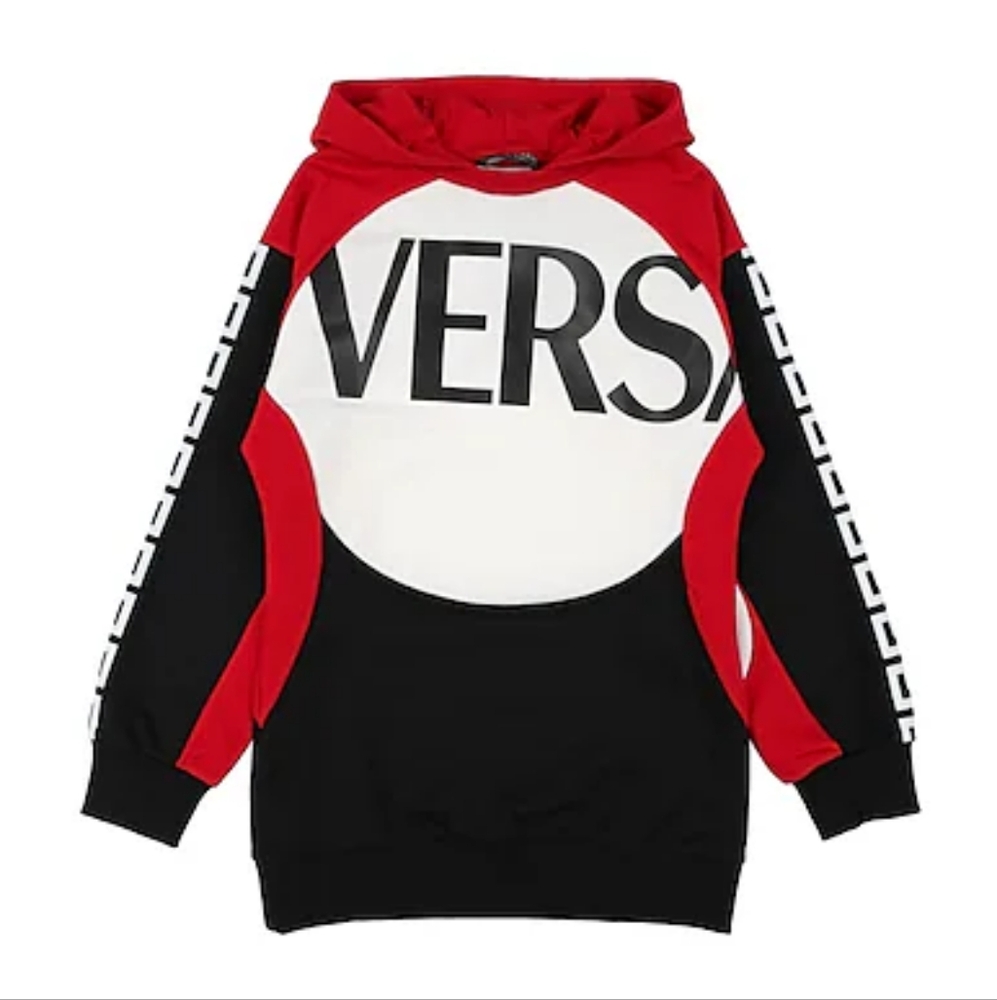 Versace Red and Black Logo Kids Hoodie Size 6